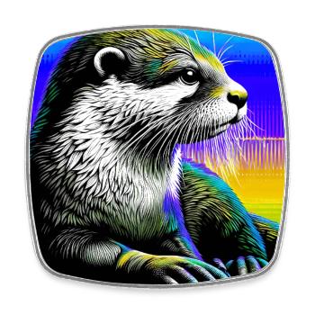 otter - Square fridge magnet - white - Front
