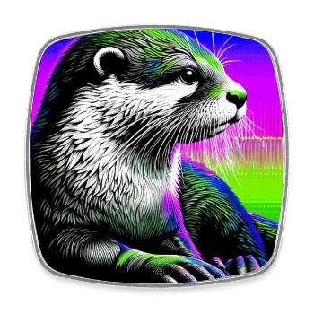 otter - Square fridge magnet - white - Front