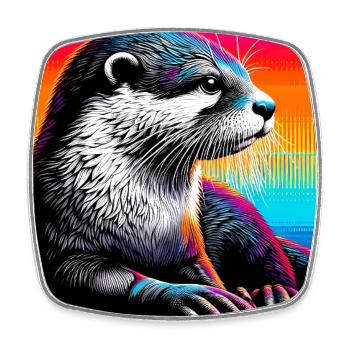 otter - Square fridge magnet - white - Front