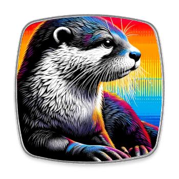otter - Square fridge magnet - white - Front