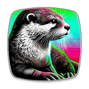 otter - Square fridge magnet - white - Front