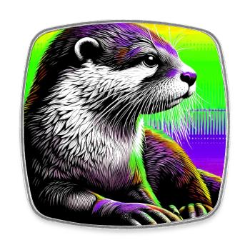 otter - Square fridge magnet - white - Front