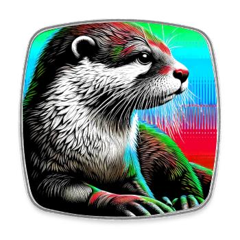 otter - Square fridge magnet - white - Front
