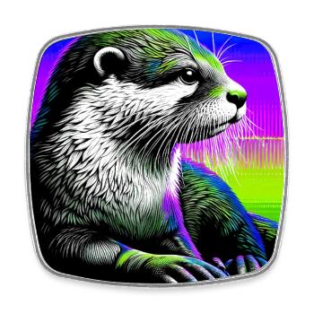 otter - Square fridge magnet - white - Front