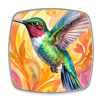hummingbird - Square fridge magnet - white - Front
