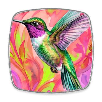 hummingbird - Square fridge magnet - white - Front