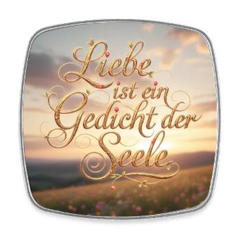 Liebe ist Gedicht der Seele - Viereckiger Kühlschrankmagnet - Weiß - Vorne