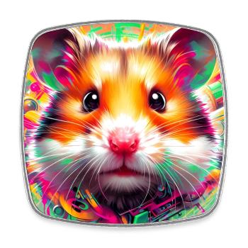 hamster - Square fridge magnet - white - Front