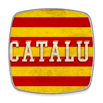 Katalonien Vintage Schild - Viereckiger Kühlschrankmagnet - Weiß - Vorne
