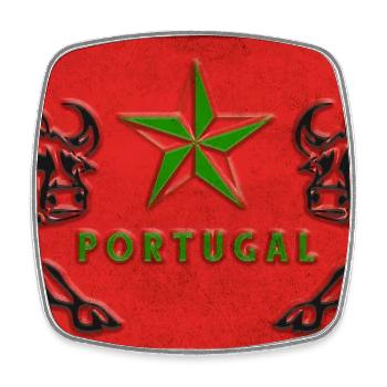 Portugal Stier Schild - Viereckiger Kühlschrankmagnet - Weiß - Vorne