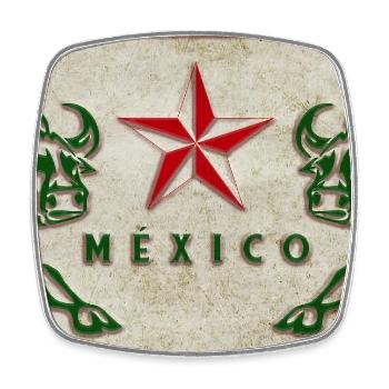 Mexiko Stier Schild - Viereckiger Kühlschrankmagnet - Weiß - Vorne