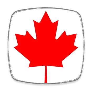 Canada - Magnet carré - blanc - Devant
