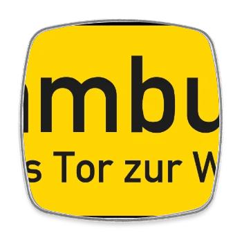 Hamburger Ortsschild Deutschland - Viereckiger Kühlschrankmagnet - Weiß - Vorne