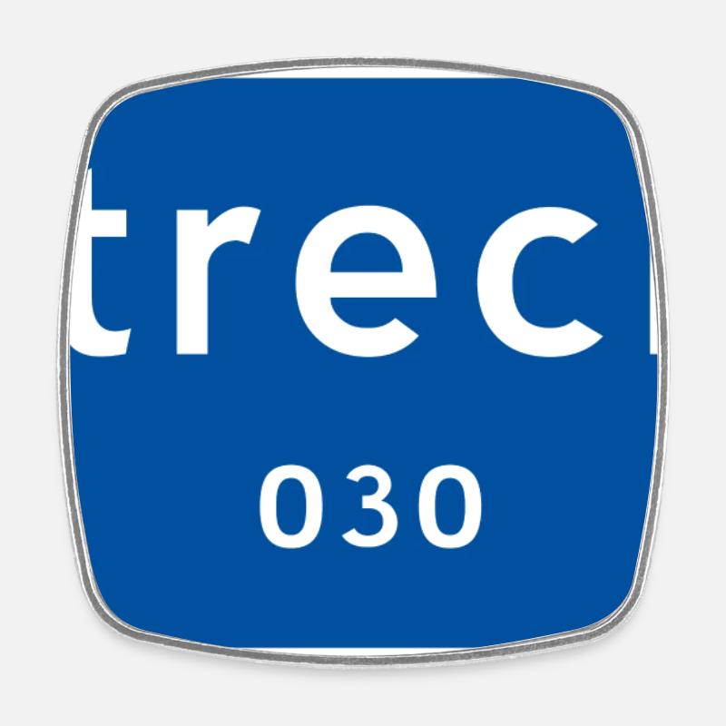 Utrecht 030 place name sign - Square fridge magnet - white