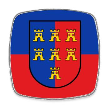 Transylvania coat of arms on a blue-red background - Square fridge magnet - white - Front