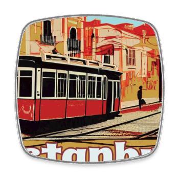 Istanbul - Viereckiger Kühlschrankmagnet - Weiß - Vorne