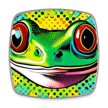 Frosch Pop Art - Viereckiger Kühlschrankmagnet - Weiß - Vorne