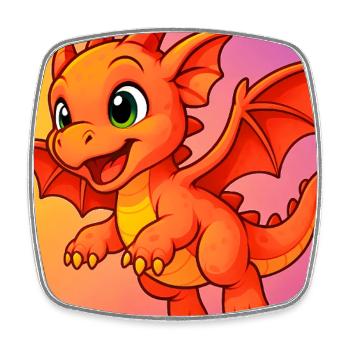 Drache - Viereckiger Kühlschrankmagnet - Weiß - Vorne