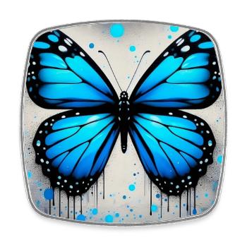 papillon - Magnet carré - blanc - Devant