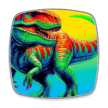 dinosaure - Magnet carré - blanc - Devant