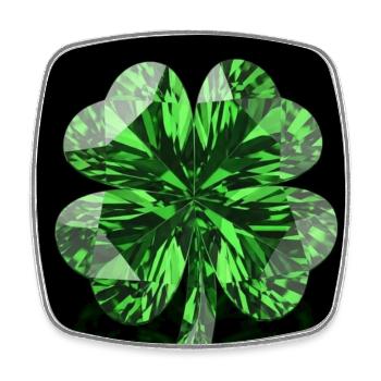 Clover green - Square fridge magnet - white - Front