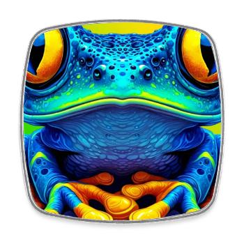 frog - Square fridge magnet - white - Front