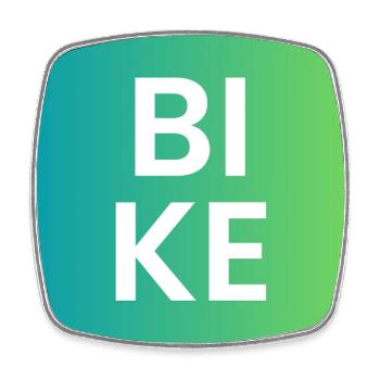 BIKE Gradient Typo - Viereckiger Kühlschrankmagnet - Weiß - Vorne