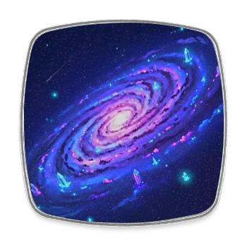 Neon Galaxie Spiral Kristalle - Viereckiger Kühlschrankmagnet - Weiß - Vorne