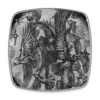 Birds - Square fridge magnet - white - Front