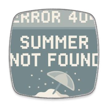 404 – Summer not found - Square fridge magnet - white - Front