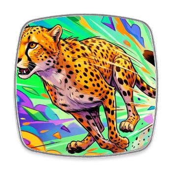 Gepard - Viereckiger Kühlschrankmagnet - Weiß - Vorne