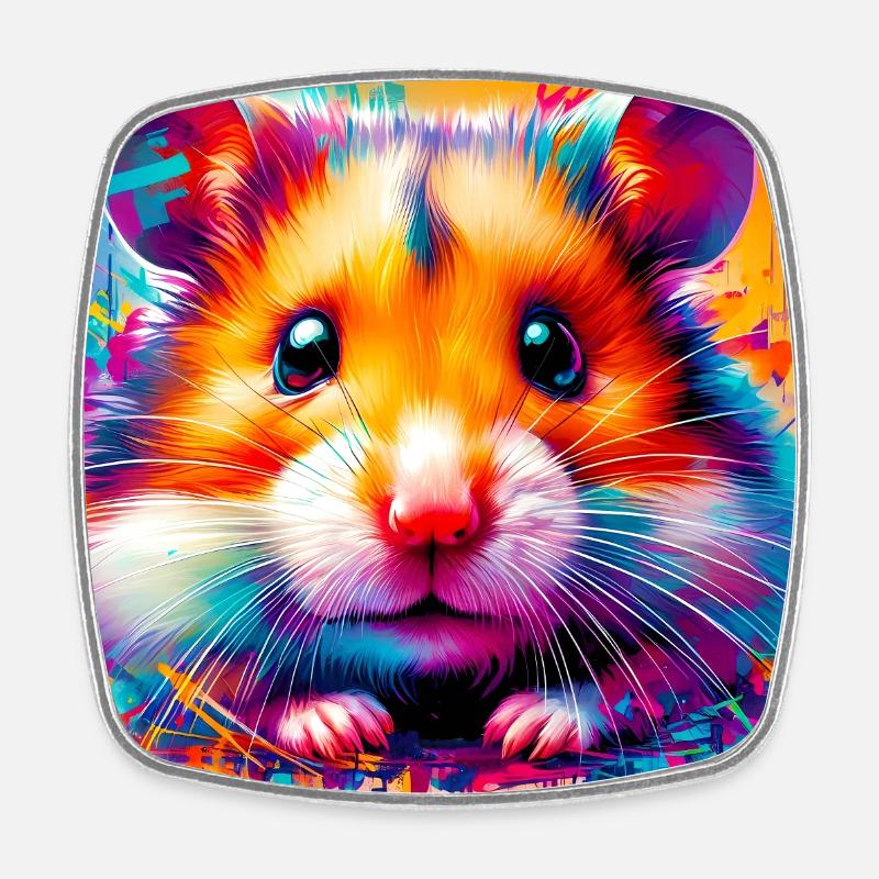 hamster - Square fridge magnet - white