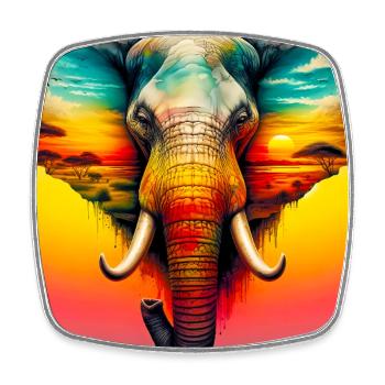 éléphant - Magnet carré - blanc - Devant