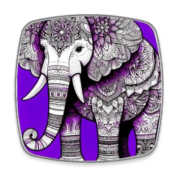 elephant - Square fridge magnet - white - Front