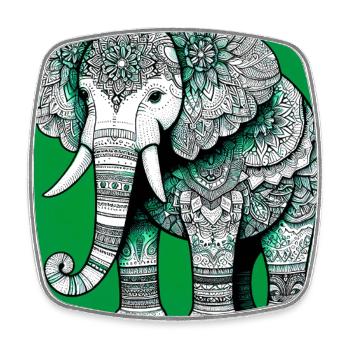 elephant - Square fridge magnet - white - Front
