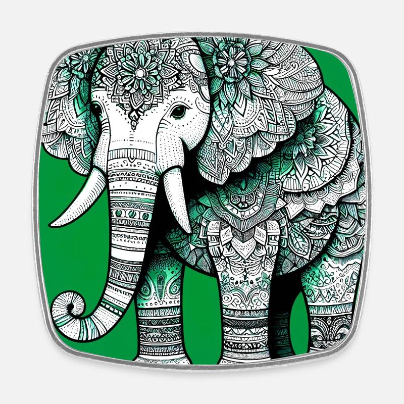 elephant - Square fridge magnet - white
