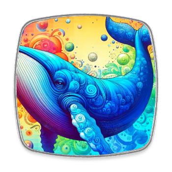 whale - Square fridge magnet - white - Front