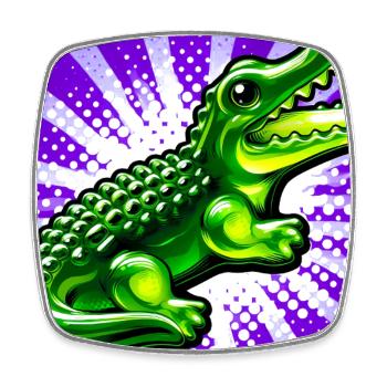 Krokodil - Viereckiger Kühlschrankmagnet - Weiß - Vorne