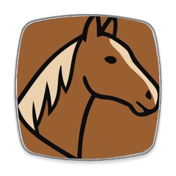Pferd Profil Kopf Natur - Viereckiger Kühlschrankmagnet - Weiß - Vorne