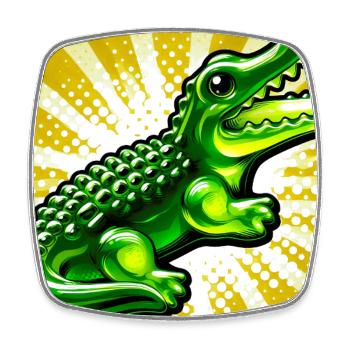 crocodile - Magnet carré - blanc - Devant