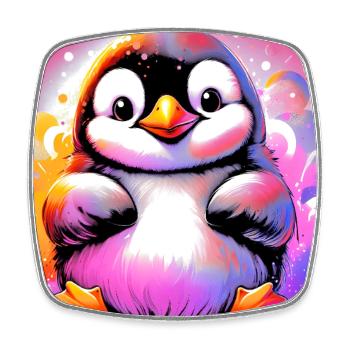 penguin - Square fridge magnet - white - Front