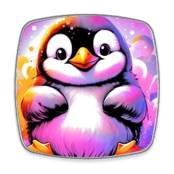 penguin - Square fridge magnet - white - Front