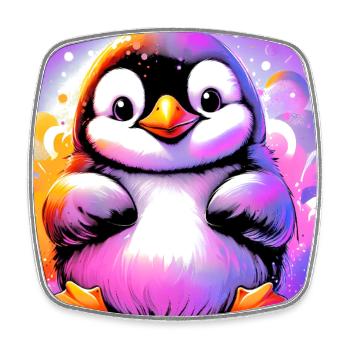 penguin - Square fridge magnet - white - Front