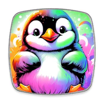 penguin - Square fridge magnet - white - Front