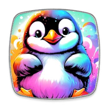 penguin - Square fridge magnet - white - Front