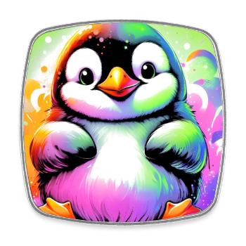 penguin - Square fridge magnet - white - Front