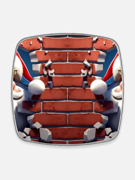 Santa Clause Tasse - Viereckiger Kühlschrankmagnet - Weiß