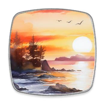 sunset - Square fridge magnet - white - Front