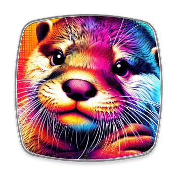 Otter - Viereckiger Kühlschrankmagnet - Weiß - Vorne