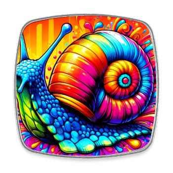 Schnecke - Viereckiger Kühlschrankmagnet - Weiß - Vorne